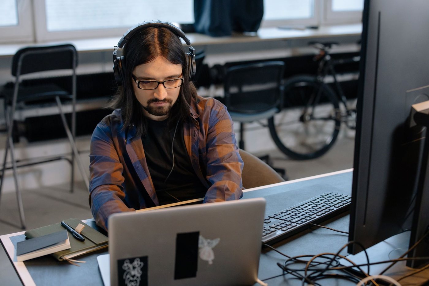 A developer building a web product at a desk