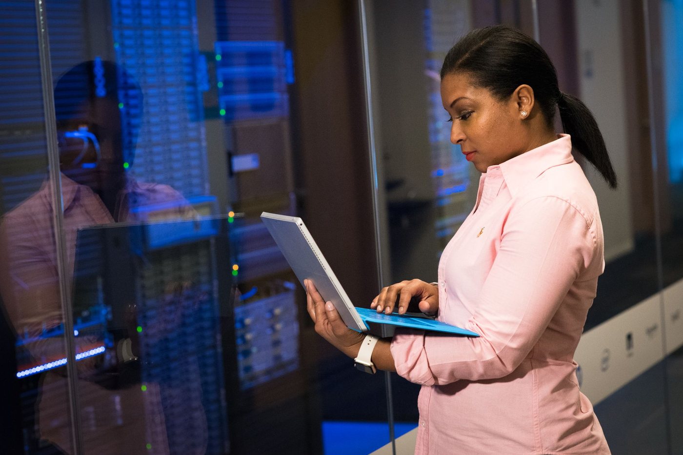 An engineer setting up automated workflows on a computer